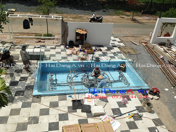 Thi công lắp đặt hệ thống đài phun nước tại quán cafe Vicky Biên Hòa