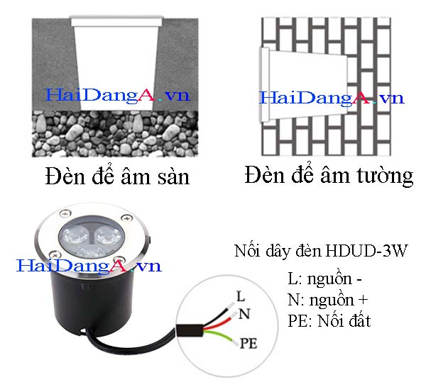 Đèn LED để âm sàn hoặc âm tường