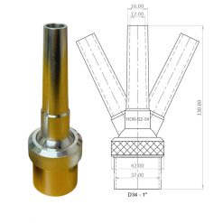 Vòi phun nước tia đơn Q 3.84 m³/h phun cao 2.5m