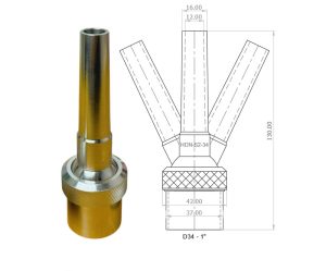 Vòi phun nước tia đơn Q 3.84 m³/h phun cao 2.5m