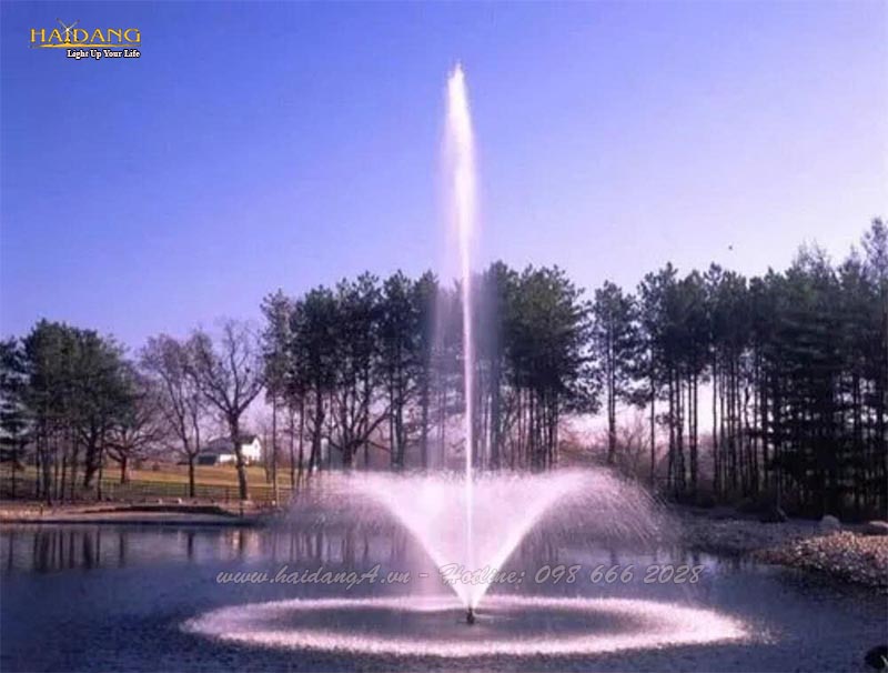 Đài phun nước phao nổi hồ tự nhiên hình hoa loa kèn