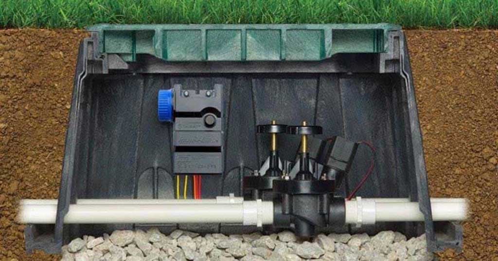 Mặt cắt hộp đựng van tiêu chuẩn 55 4 42 2 30 5 cm RBVBST RainBird