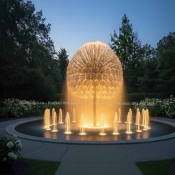 Đài phun nước hồ tròn quả cầu và vòi phun sủi bọt foam
