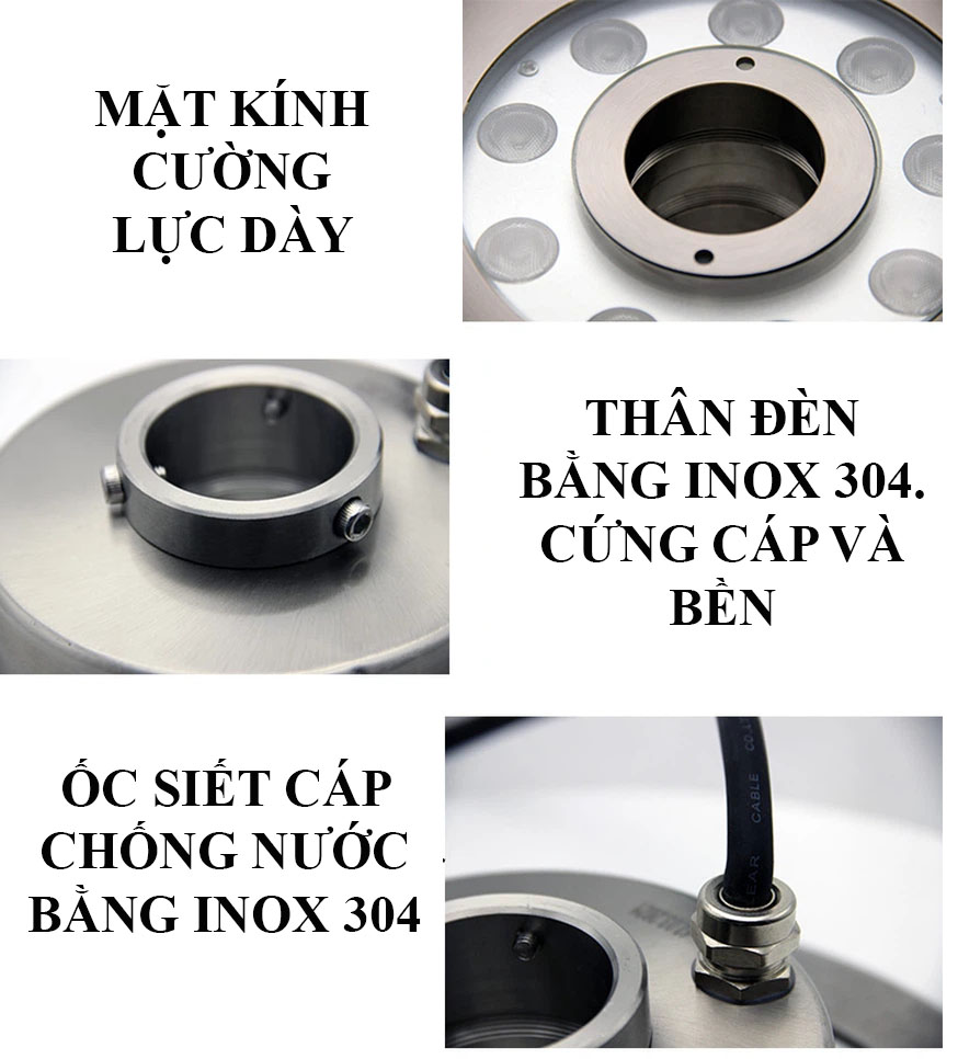 Hướng dẫn lựa chọn đèn LED âm nước Chi tiết Đèn LED âm nước HDFLD180H73R21L12A60