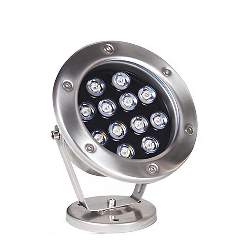 Đèn LED âm nước chân đế chống nước IP68 toàn thân inox 304 24V đổi màu tự động công suất 12W