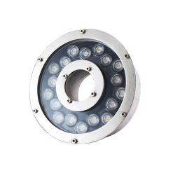 Đèn LED âm nước có lỗ tại tâm 24V vật liệu inox 304 và hợp kim nhôm 18W