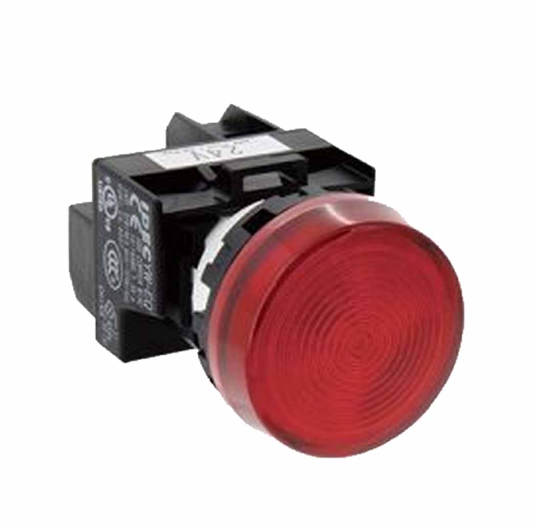 Đèn báo pha IDEC YW1P-1EQM3R 220V 22mm chính hãng màu đỏ
