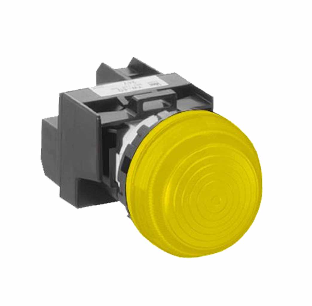 Đèn báo pha IDEC YW1P-1EQM3R 220V 22mm chính hãng màu vàng