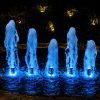 Đài phun nước nghệ thuật 5 vòi phun sủi bọt đèn led âm nước bánh xe màu Blue