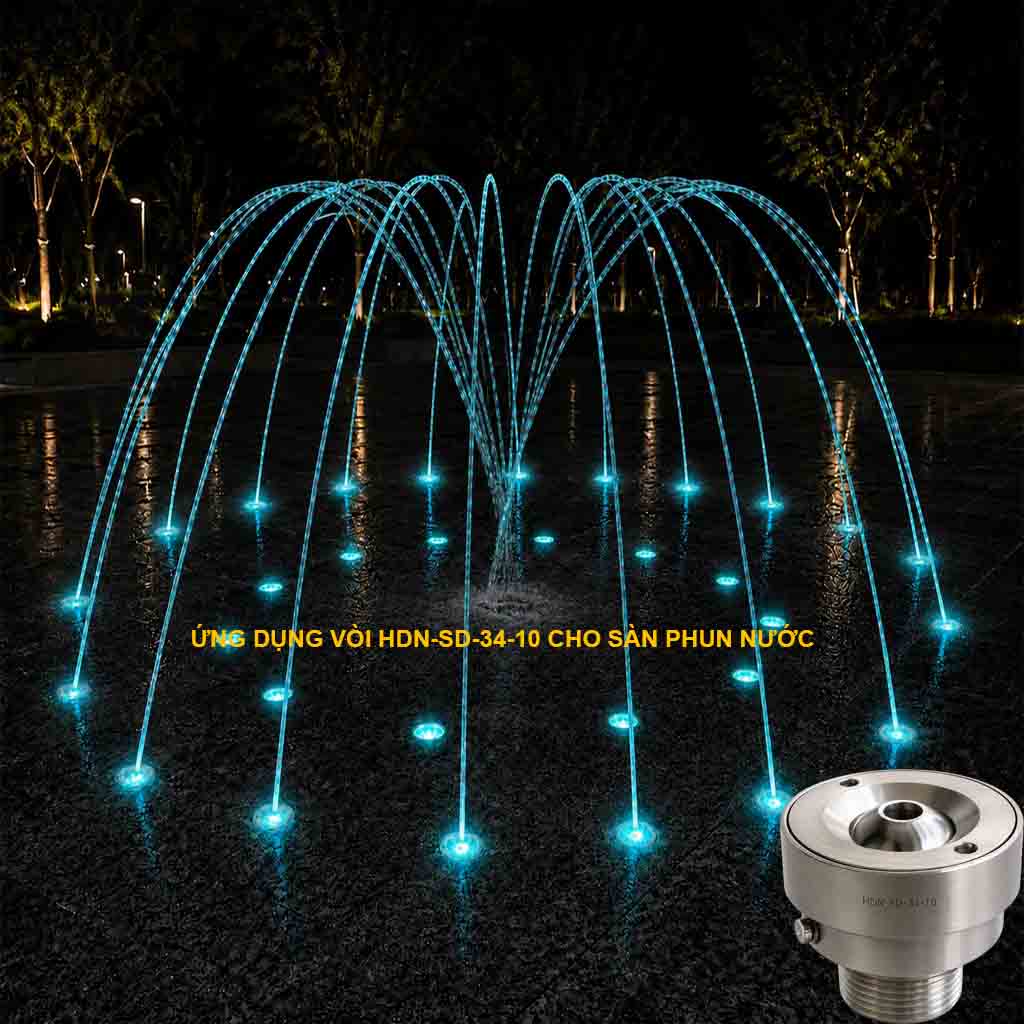 Vòi phun nước âm sàn có khớp cầu chỉnh hướng inox 304 D34 đường nước ra 10mm