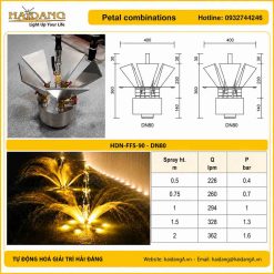 Vòi phun nước hình bông hoa 5 cánh D90mm DN80 HDN-FF5-90