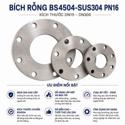 Bích rỗng BS4504-SUS304 PN16 Kích thước DN15 đến DN300