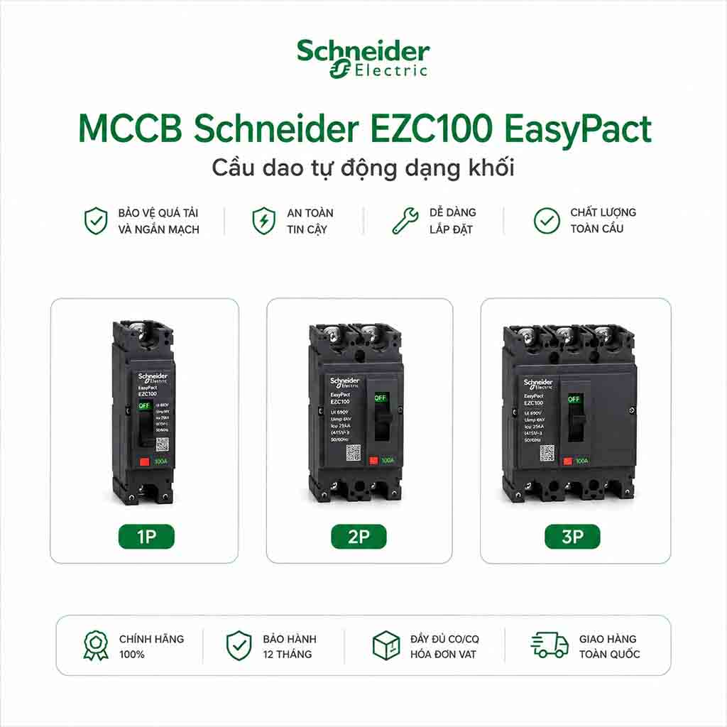 MCCB Schneider EZC100 EasyPact Cầu dao tự động dạng khối