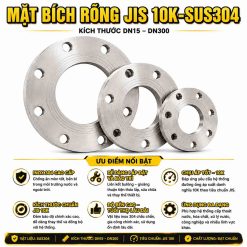Mặt bích rỗng JIS 10K-SUS304 thép không gỉ inox 304
