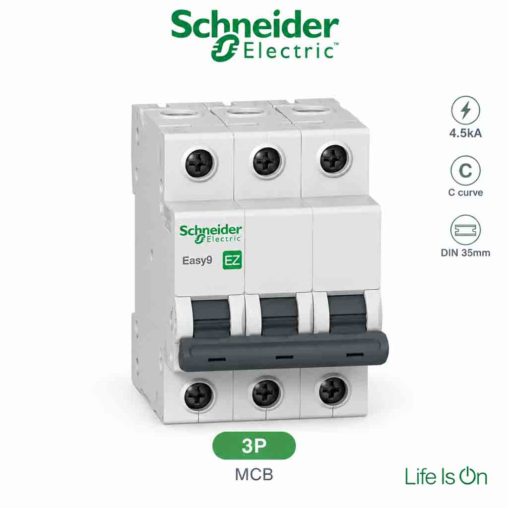 MCB Schneider 3P Easy9 45kA - Cầu dao tự động