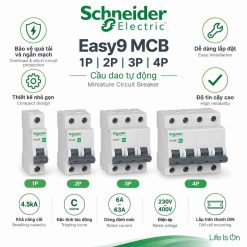 MCB Schneider Easy9 1P 2P 3P 4P 45kA - Cầu dao tự động