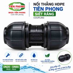 Nối thẳng HDPE Tiền Phong siết răng măng xông ren trong