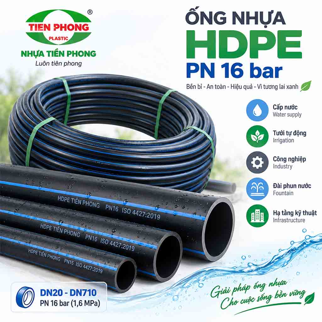 Ống Nhựa HDPE Tiền Phong PN 16 bar