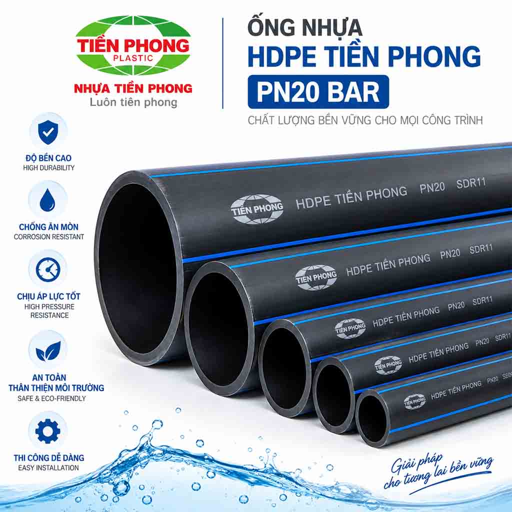Ống Nhựa HDPE Tiền Phong PN 20 bar