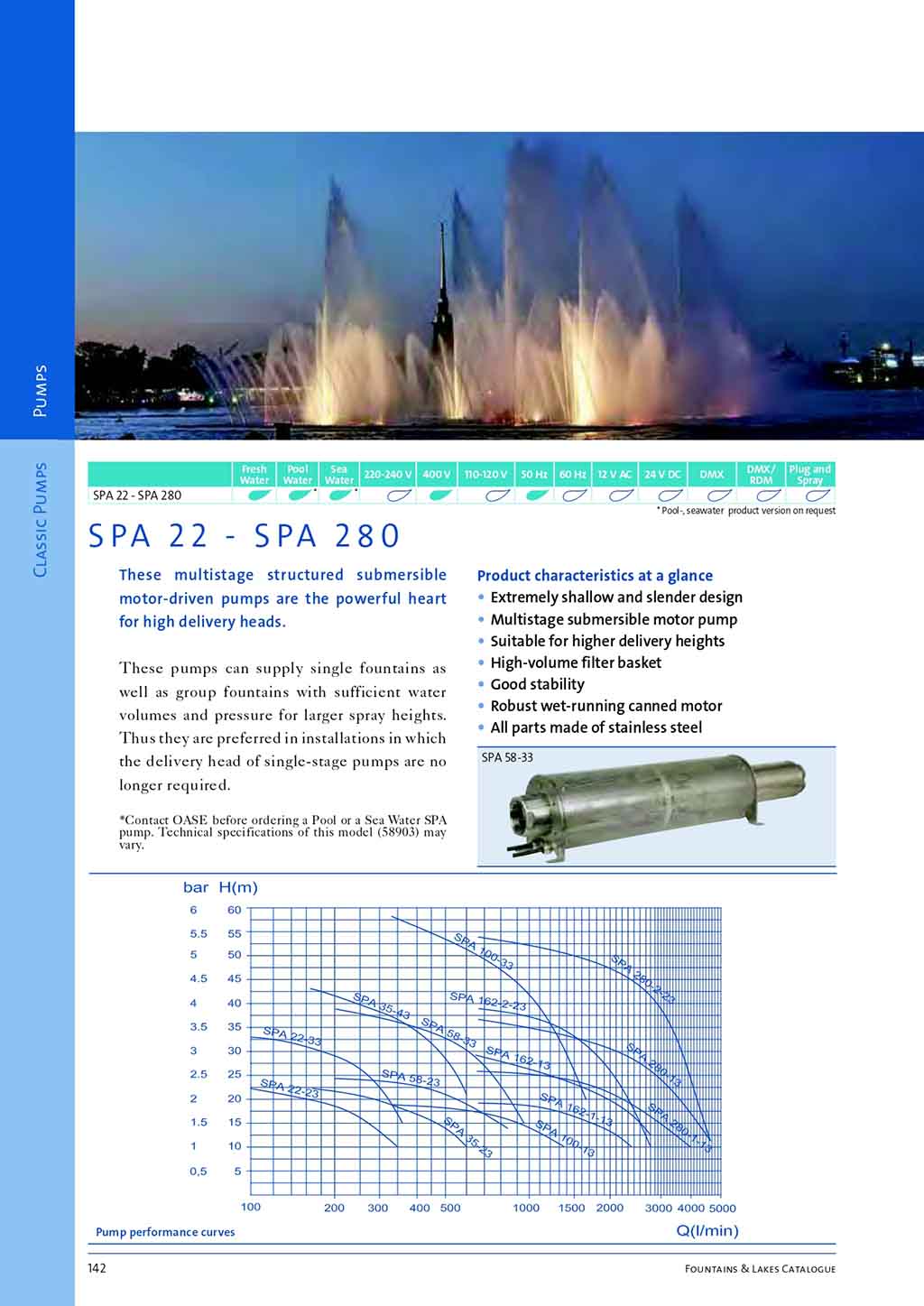 Tài liệu kỹ thuật OASE SPA Pumps catalogue P1