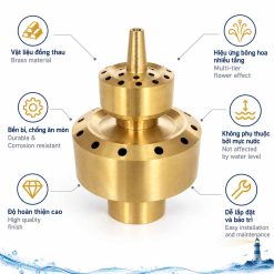 Đầu Phun Nước Bông Hoa 4 Tầng Bằng Đồng Thau – HDN-FTF